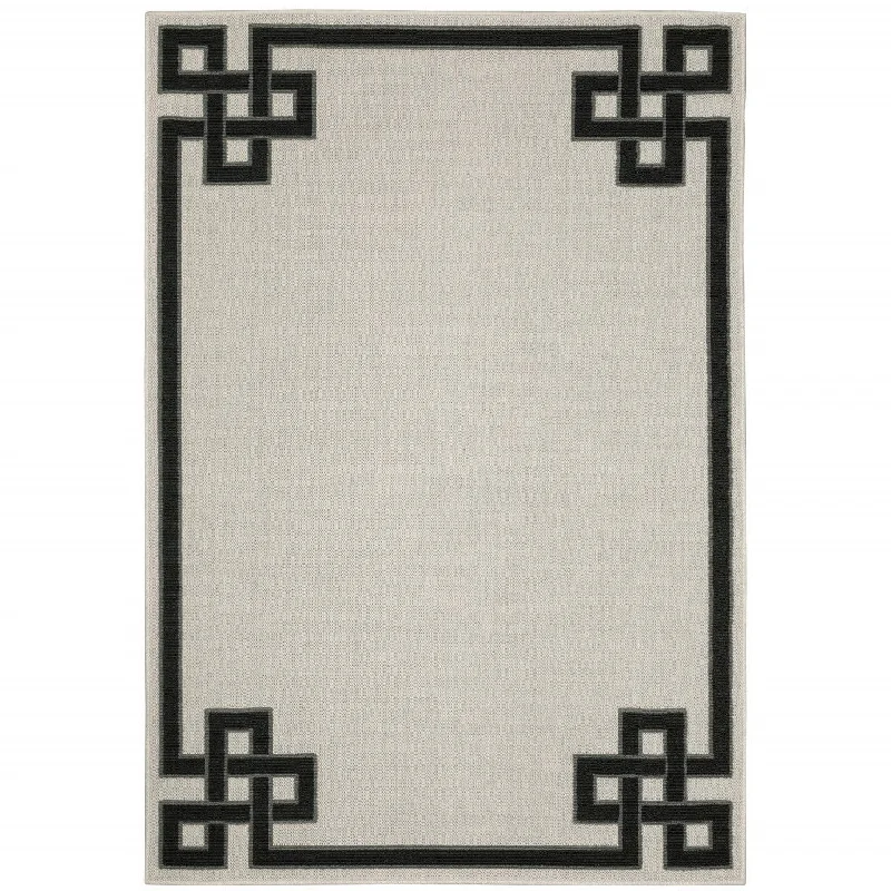 Carpet for loft-2' X 4' Stain Resistant Indoor / Outdoor Area Rug - Beige / Black