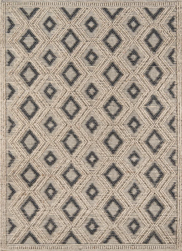 Carpet for walkway-Andes Contemporary Geometric Beige Hand Woven Wool Rug