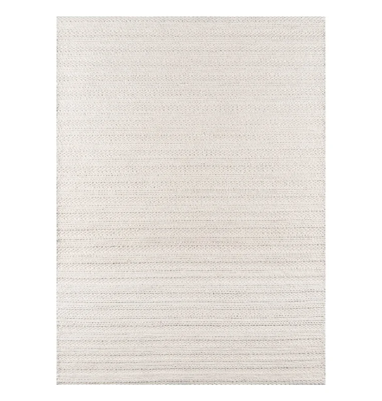 Carpet expensive-Andes Contemporary Striped Ivory Hand Woven Wool Rug