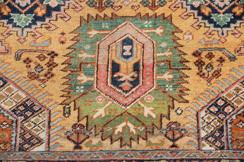 Carpet for hallway rug-Antique Heriz Carpet, Yellow Ground 165 x 238cm / 5'4" x 7'9"