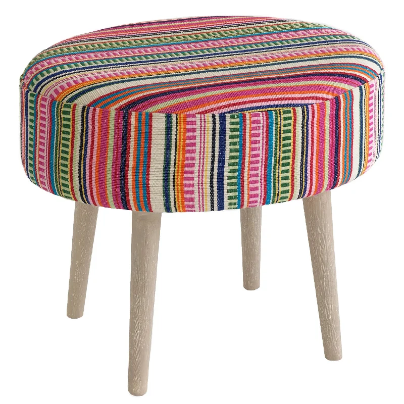 Carpet for conservatory-Bright Stripe Mini Rug Ottoman