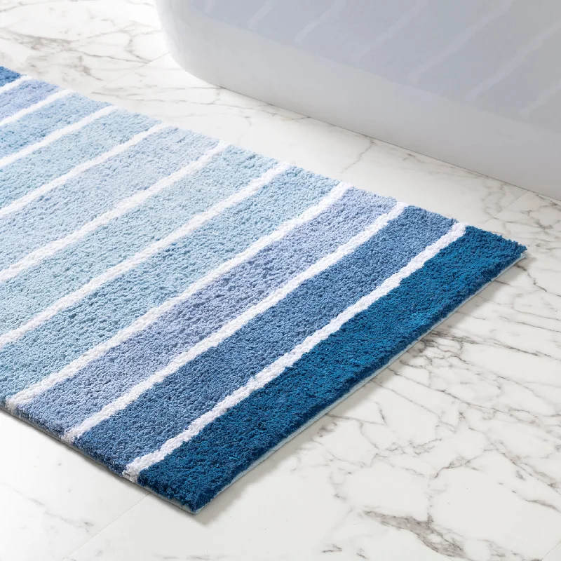 Carpet for tile floors-Cascade Blue Bath Rug