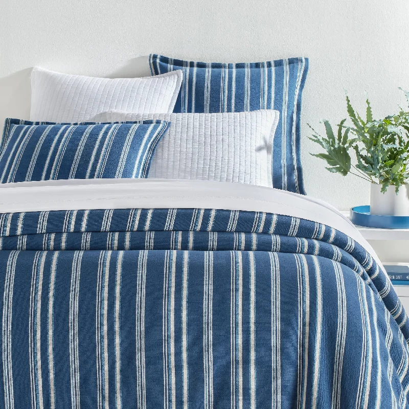 Carpet sisal-Driftwood Stripe Denim Duvet Cover