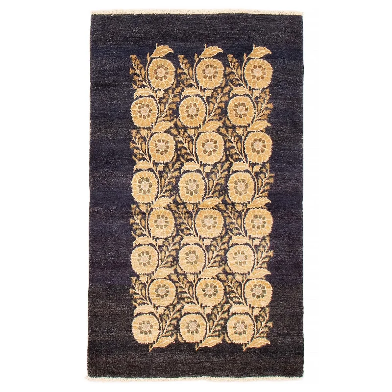 Carpet affordable-ECARPETGALLERY Hand-knotted Finest Ziegler Navy Wool Rug - 3'9 x 6'0