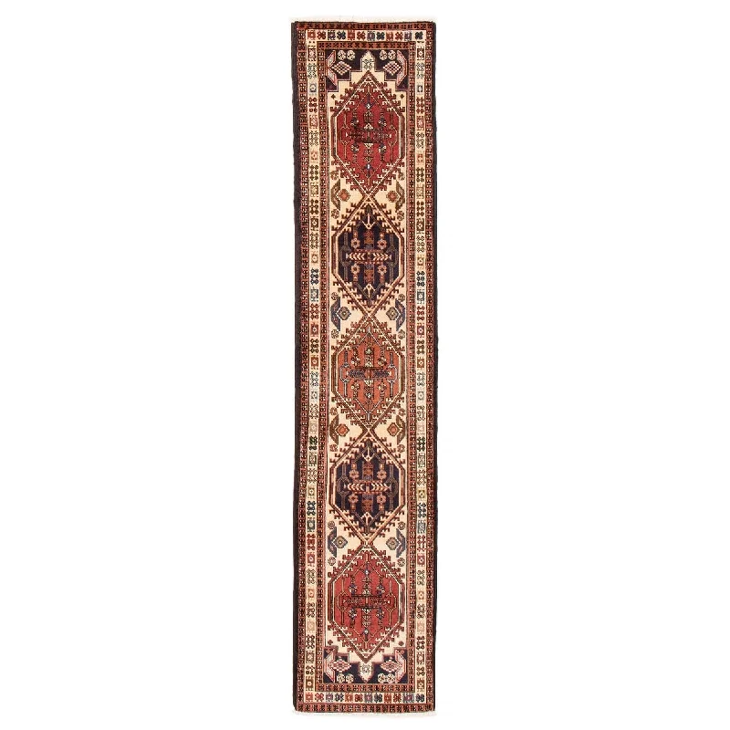 Carpet for balcony rug-ECARPETGALLERY Hand-knotted Konya Anatolian Cream Wool Rug - 2'1 x 9'6