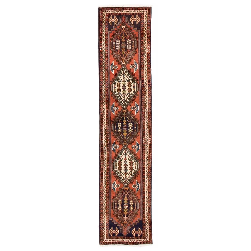 Carpet recyclable-ECARPETGALLERY Hand-knotted Konya Anatolian Dark Copper Wool Rug - 2'3 x 9'1