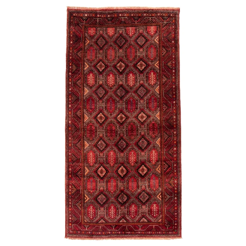 Carpet for garden path-ECARPETGALLERY Hand-knotted Melis Vintage Red Wool Rug - 5'1 x 9'11