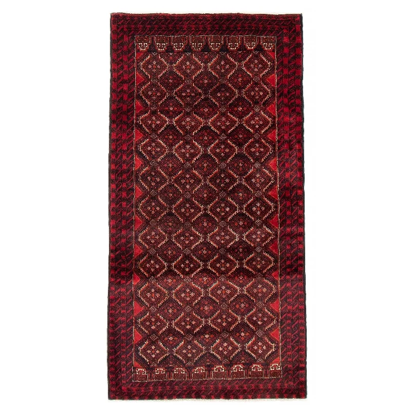 Carpet for hotel-ECARPETGALLERY Hand-knotted Royal Baluch Black Wool Rug - 4'1 x 7'9