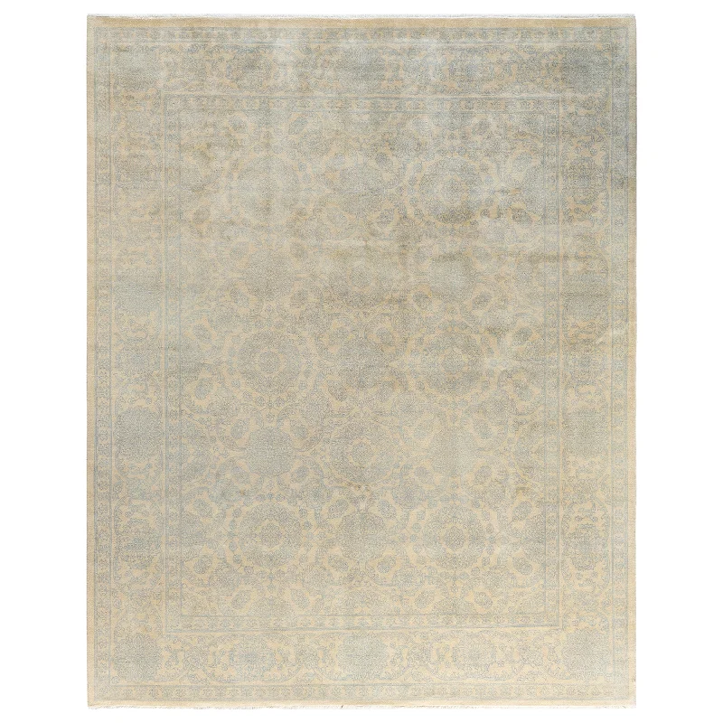 Carpet for cool rug-Ivory Traditional Ikat Wool Rug - 8'2" x 10'3"