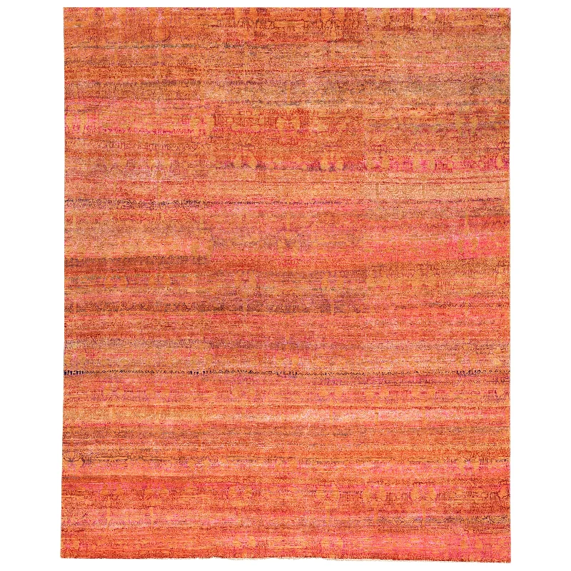 Carpet nylon-Pink Alchemy Contemporary Wool Silk Blend Rug - 9'10" x 12'2"