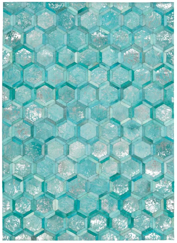 Carpet for patterned rug-Michael Amini City Chic MA100 Turquoise Area Rug