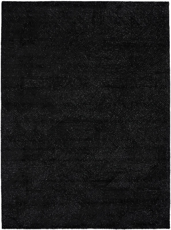 Carpet for vintage rug-Michael Amini Ma30 Star SMR01 Black Area Rug