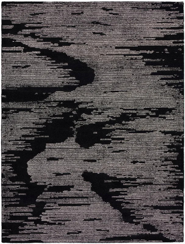 Carpet for table rug-Michael Amini Ma30 Star SMR02 Black Ivory Area Rug