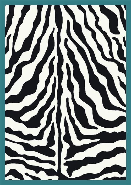 Carpet for kitchen rug-Zebra Glam-Aqua