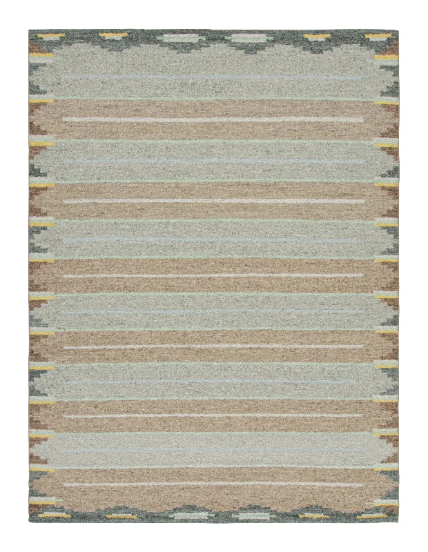 Carpet for pet rug-Multicolored Swedish Inspired Flatweave Wool Rug - 9'2" x 12'2"