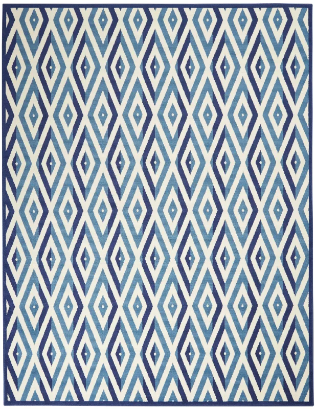 Carpet for tent-Nourison Grafix GRF18 White/Blue Area Rug