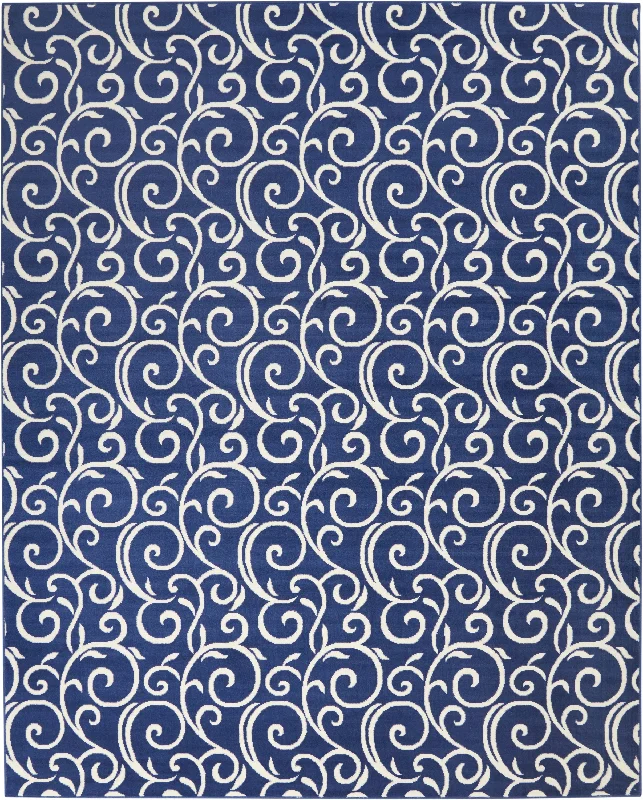 Carpet for garden seating-Nourison Grafix GRF19 Navy Area Rug