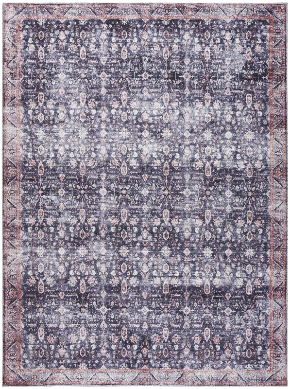 Carpet budget friendly-Nourison Grand Washables GRW06 Navy Ivory Area Rug