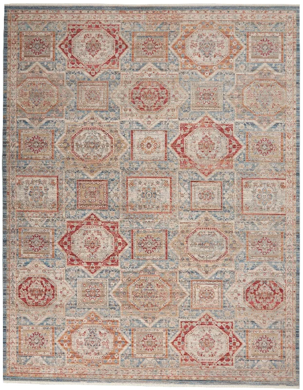 Carpet non-slip-Nourison Homestead HMS02 Blue/Multicolor Area Rug