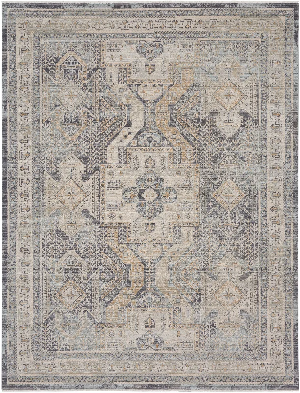 Carpet for coffee table-Nourison Lynx LNX01 Ivory Charcoal Area Rug