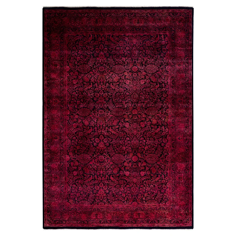 Red Overdyed Wool Rug - 6'1" x 8'10"