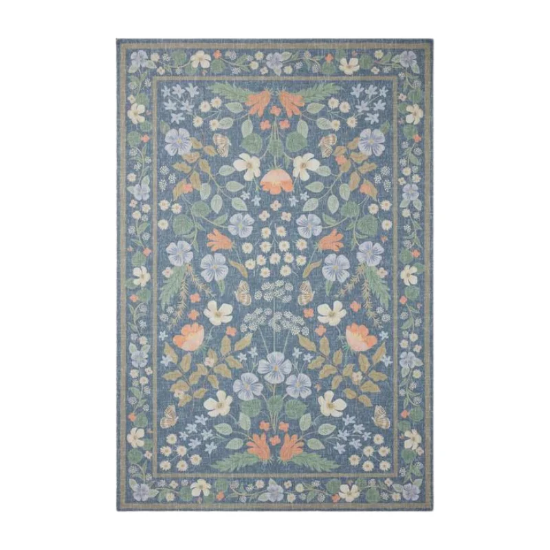 Carpet near me-Rifle Paper Co. X Loloi/ Cotswolds Willow Indigo Rug