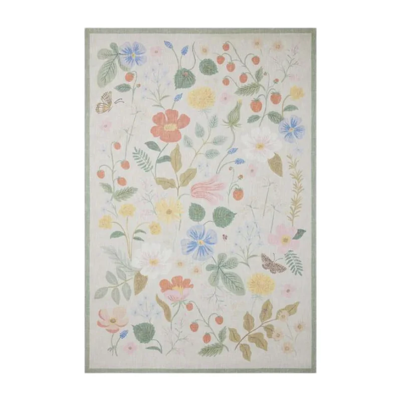 Carpet patterned-Rifle Paper Co. X Loloi/ Cotswolds Strawberry Fields Ivory Rug