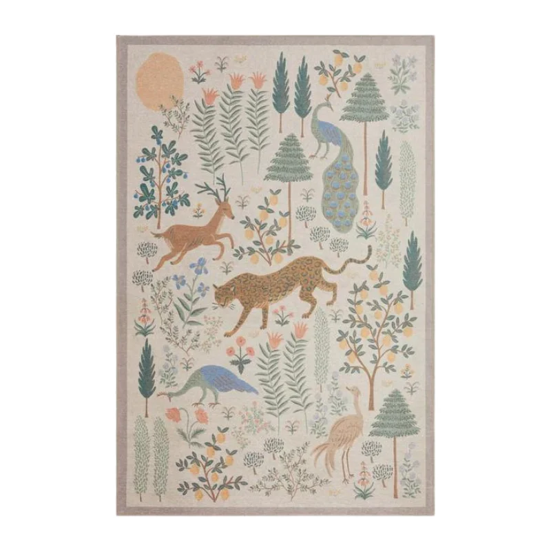 Carpet for sectional rug-Rifle Paper Co. X Loloi/ Menagerie Les Fauves Cream Rug