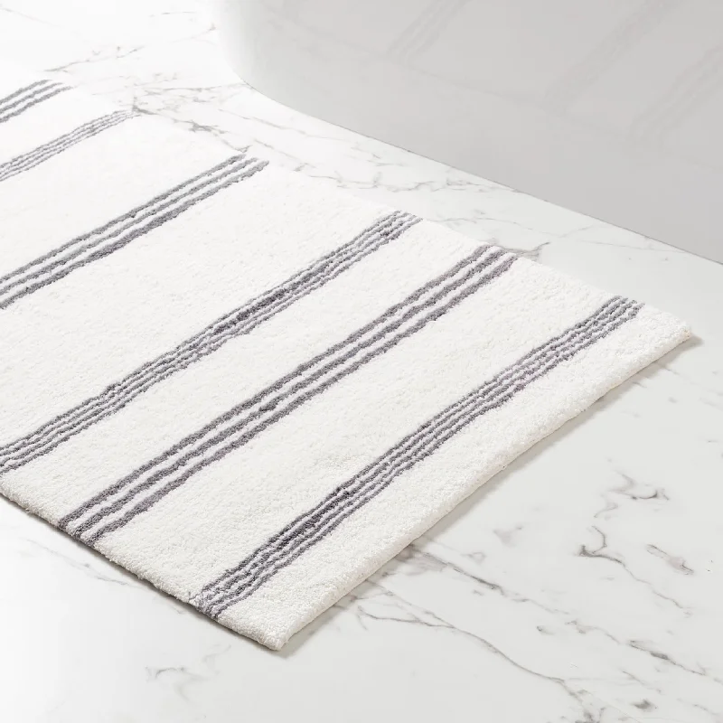 Carpet for kitchen runner-Rowe Stripe Shale Bath Rug