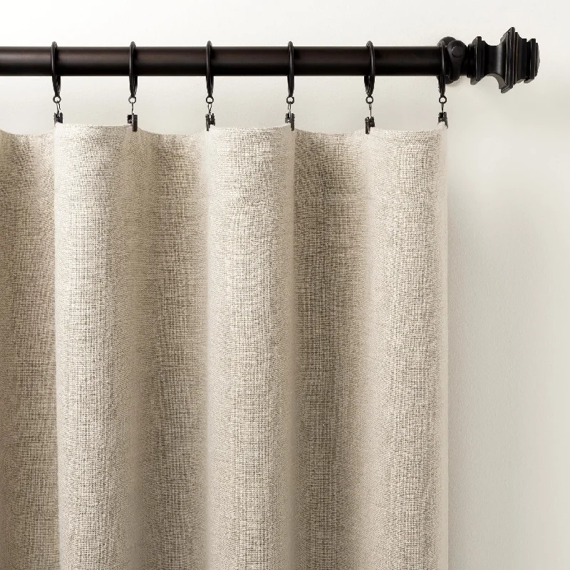 Carpet for mobile home-Stone Washed Linen Natural Curtain Panel