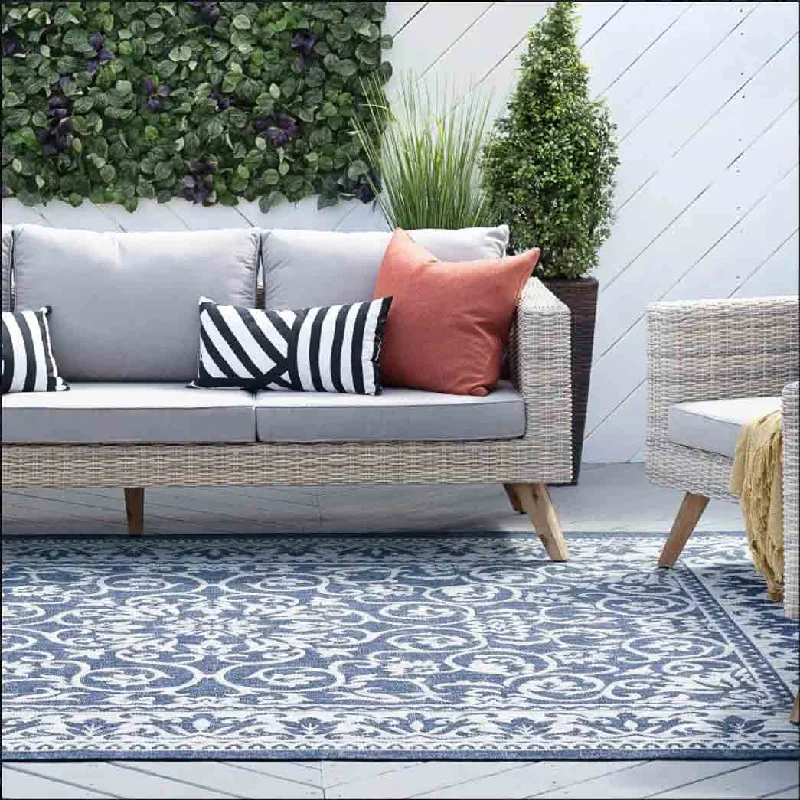 Carpet shag-Tayse Area Rugs Veranda Navy VND2207