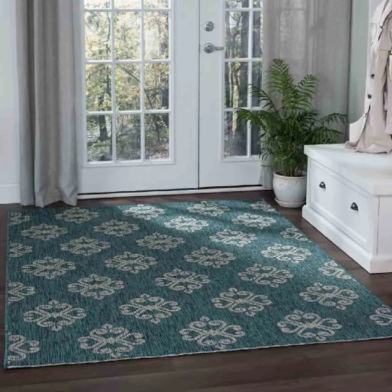 Carpet silk-Tayse Area Rugs Veranda Teal VND1515