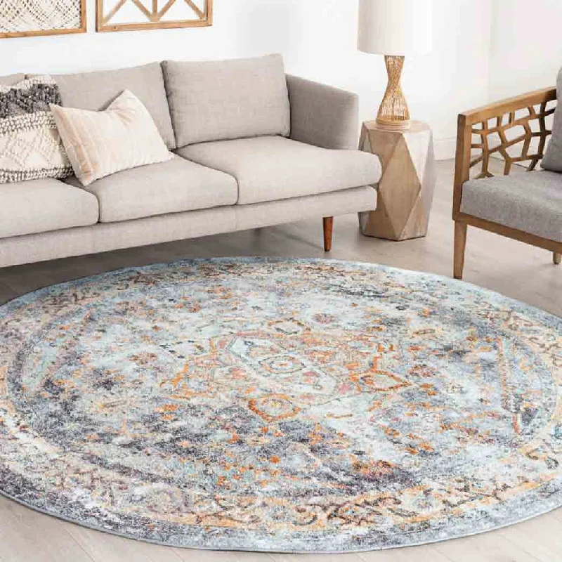 Carpet eco-friendly-Tayse Area Rugs Wakefield Blue WFL4106