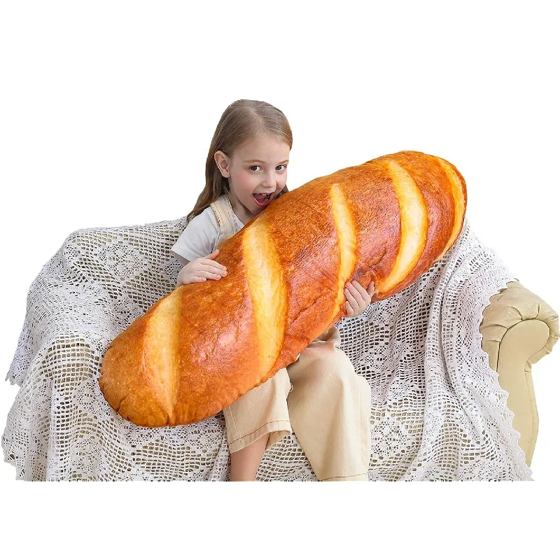 Pillow for queen mattresses-40 In 3D Simulation Bread Shape Pillow Soft Lumbar Baguette Back Cushion Fu