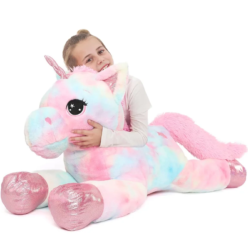 Pillow with silky design-43.4" Large Pink Unicorn Plush Pillow Soft Stuffed Animal Toy Gift For Girl