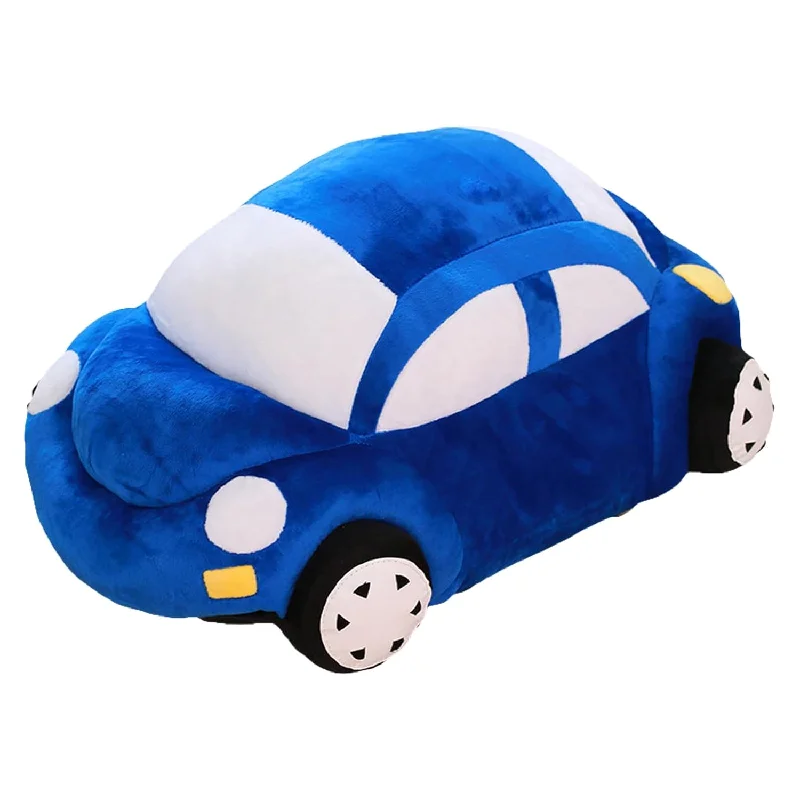 Pillow with bamboo fabric-Car Plush Blue Stuffed Car Shaped Pillow Cute Toy Decor Gifts For Kids 11.8