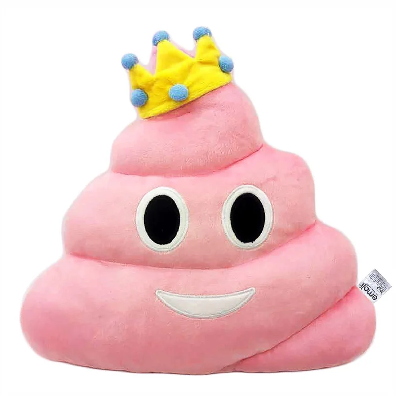 Pillow for neck health-Emoji Crown Poo Face Emoticon Cushion Stuffed Plush Soft Pillow, Official C