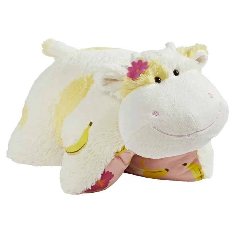 Pillow for pregnancy relief-Pillow Pets Sweet Scented Banana Cow Stuffed Animal Plush Toy, White