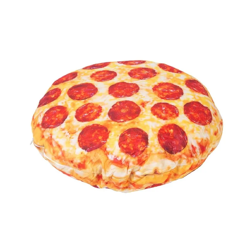 Pillow for luxury beds-Pizza Shaped Pillow Funny 3D Giant Round Food Plush Stuffed Pillow Novelty