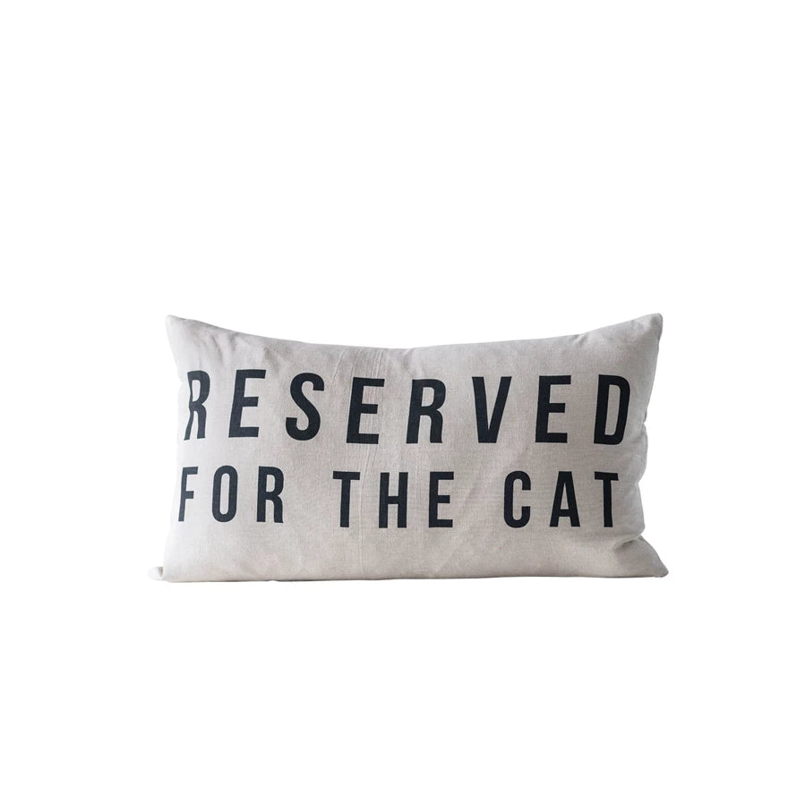 Pillow for pregnancy comfort-Reserved For The Cat Cotton Lumbar Pillow