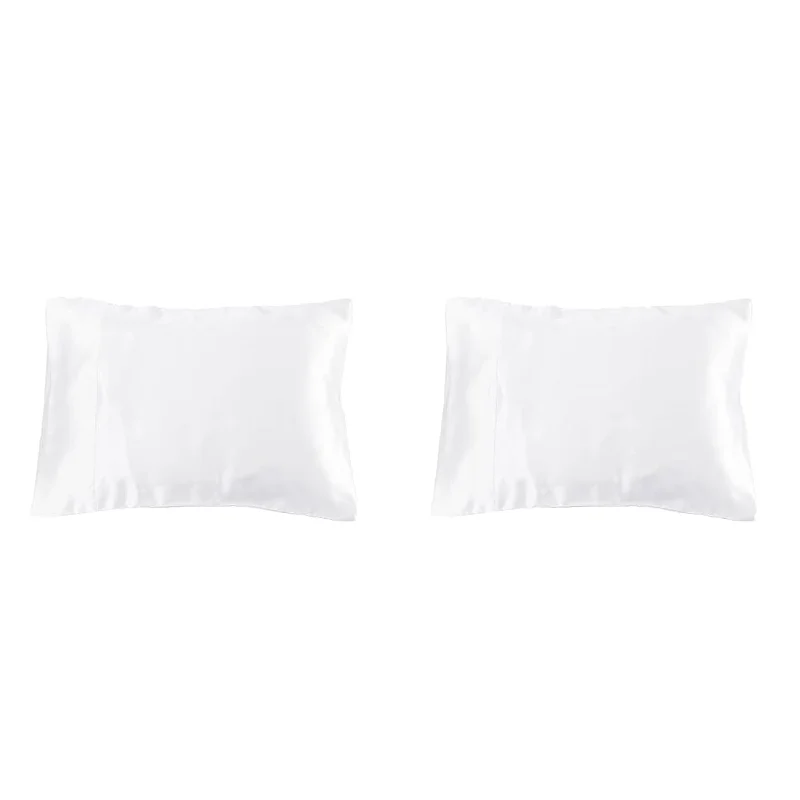 Pillow with plush design-100% Silk Pillowcase Travel Bedding Size, White, 12" X 16" (Pack Of 2)