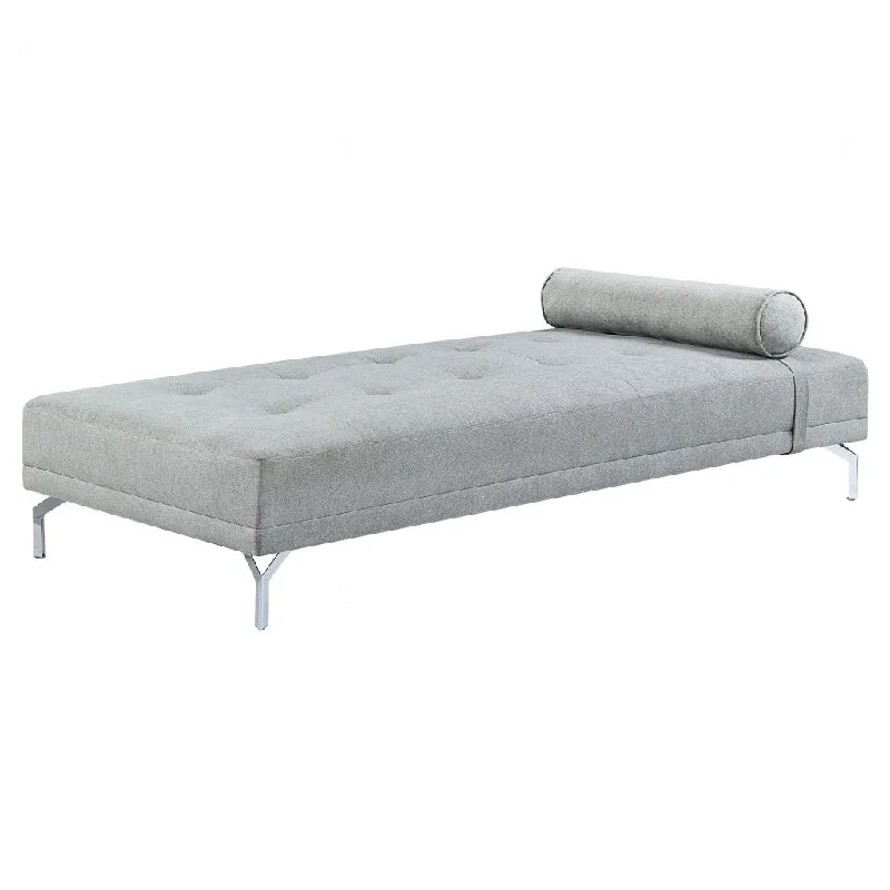 Pillow for maternity relaxation-74" Gray Velvet Sofa And Toss Pillow With Black Legs