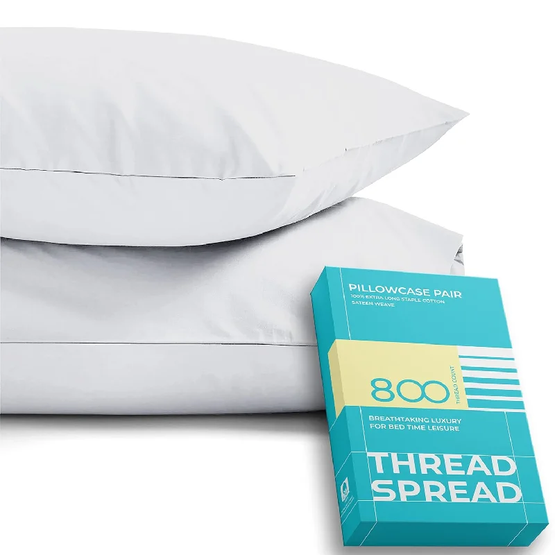 Pillow with allergen-free texture-800 Thread Count 100% Egyptian Cotton Pillow Cases,Bright White Queen Pillowca