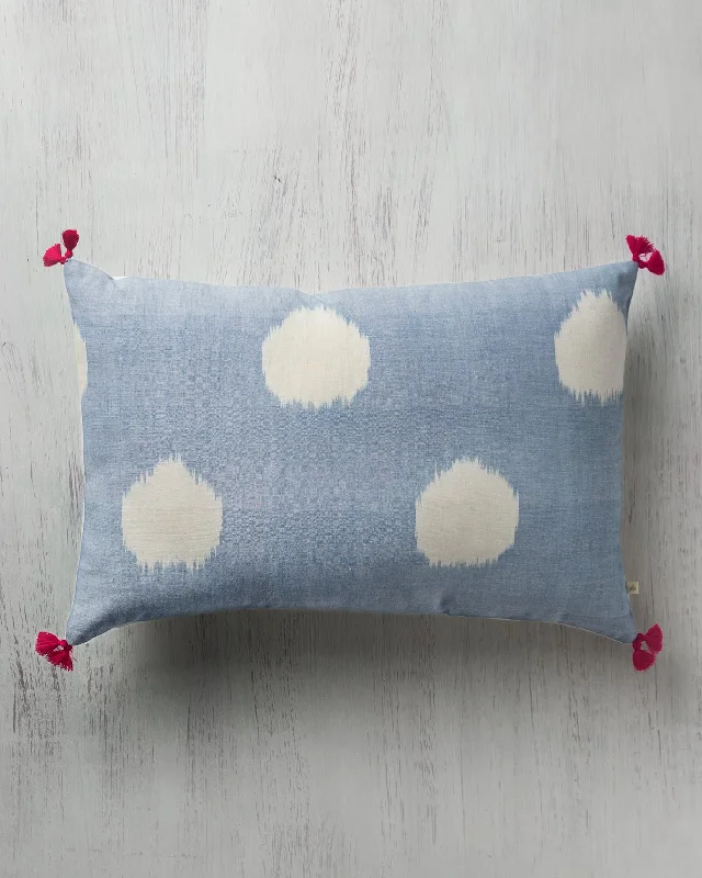 Pillow with breathable design-Bay Polka Pillow Cover - Blue