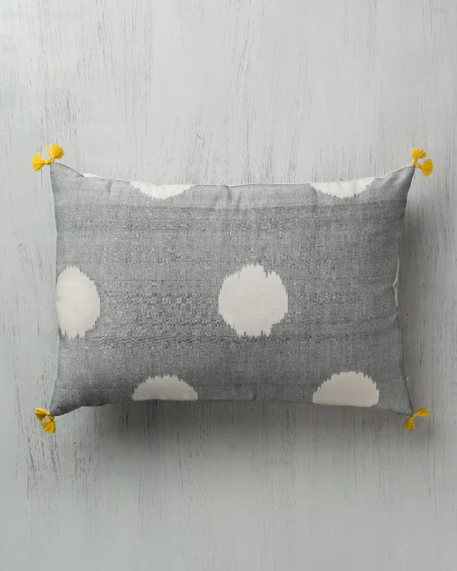 Pillow with satin design-Bay Polka Pillow Cover - Grey