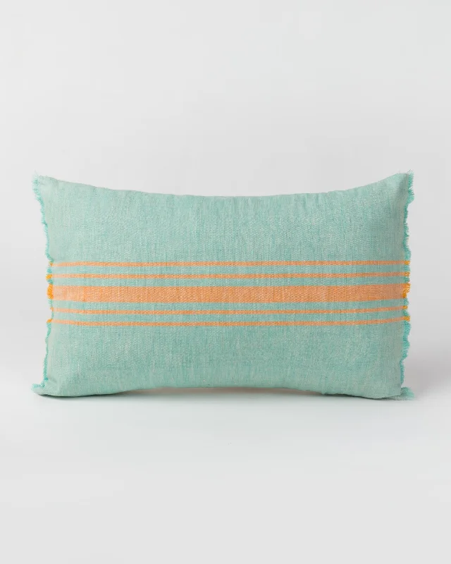 Pillow for extra sleep-Ber Ber Stripe Pillow Cover - Aqua