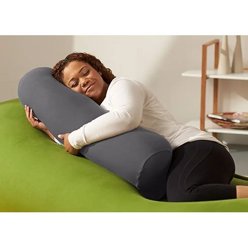 Pillow for camping relaxation-Buddy Roll Portable Body Pillow w/ Dark Gray Cover