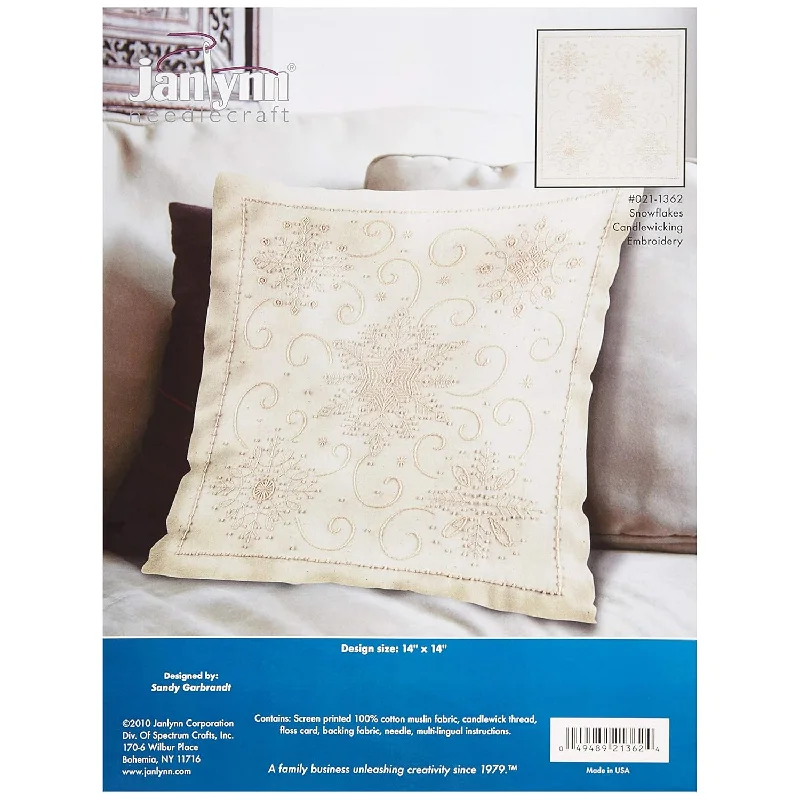 Pillow for daily comfort-Candlewick Decorative Pillow, Snowflake, Beige