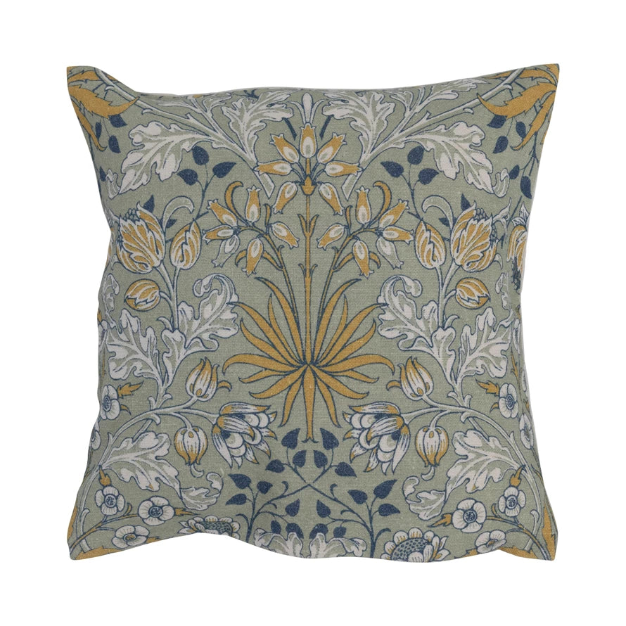 Pillow with plush texture-Creative Co-op - Cotton Pillow with Floral Pattern