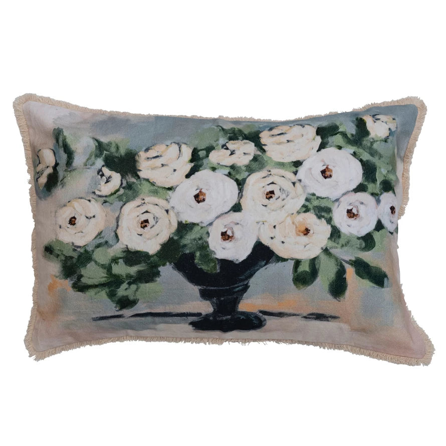 Pillow for posture sleep-Creative Co-op - Floral Lumbar Pillow